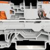2106-5301 3-conductor through terminal block, 6 mm², gray