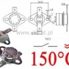 Termostat bimetaliczny 250VAC 10A 150°C poziomy NO