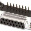 Złącze D-Sub 9-pinowe Żeński Kątowy Montaż na płytce drukowanej raster 2.77