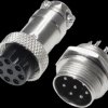 Jack/panel socket, 8 pole, solder connection, straight, GX1608PP