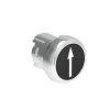 Metalowy przycisk fi22mm kryty samoczynny powrót z symbolem STRZAŁKA W GÓRĘ Czarny LPSB1152