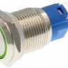 PRZYCISK PRZEŁĄCZNIK WANDALOODPORNY MONOSTABILNY 12-24V 19MM ZIELONY LED