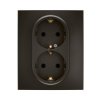 NOWE NILOE Gniazdo podwójne schuko z uziemieniem monoblok zaciski śrubowe czarne NP3131BK LEGRAND