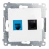 Simon 54 Gniazdo Teleinformatyczne Rj45 Kat.5E + Rj12 Białe D5t.01/11