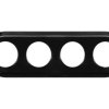 Ramka poczwórna okrągła do łączników i gniazd Retro ceramic - czarna