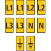 Oznacznik kabli z klipsem WIC Zatrzask HellermannTyton zakres 3.8 mm zakres 2.8 mm N, L3, L2, L1, Symbol uziemienia