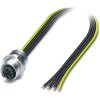 Sensor actuator cable, M12 panel socket, straight to open end, 4 pole, 0.5 m, 12 A, 1239443