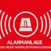 AU1323 ALARM warning sticker, 74x52.5 mm