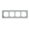 DECO Ramka 4 poczwórna uniwersalna z tworzywa srebrny metalik 7DR-4 KARLIK