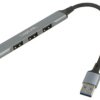 UA0391 Hub USB, USB A gniazdo x4, USB A wtyk, USB 3.0, PnP, szary, 5Gbps