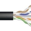 Kabel teleinformatyczny U/UTP kat.6 PE zewnętrzny suchy czarny Fca DK-1611-V-5-OD /500m/