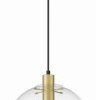 Elegancka lampa PUERTO złota z szklanym transparentnym kloszem na E27 LP-004/1P L GD Light Prestige