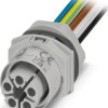 Panel feed through, 0.5 m, socket, 5 pole straight to open end, 2.5 mm², 1088705