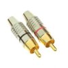 Wtyk RCA CHINCH -złoty metal czarne/czerwony 6mm (2szt)