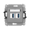 Icon Mechanizm Gniazda Podwójnego 2Xusb A-A 3.0 Szary Mat 27Igusb-6