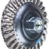 PFERD TOOLS Szczotka skośna pleciona KBG Ø 125 x 15 mm Drut ze stali nierdzewnej M14 Ø 0,35 do szlifierki kątowej POS KB