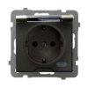 AS Gniazdo hermetyczne z uziemieniem schuko IP-44 wieczko przezroczyste satyna light GPH-1GS/m/45/d OSPEL