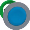 Pushbutton, unlabeled, unlit, groping, waistband round, blue, front ring light gray, mounting Ø 30.5 mm, ZB5FA66C0