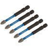 Draper Expert 05675 PZ-Type Impact S/Driver Bits No2x75mm 1/4" Hex 5Pc