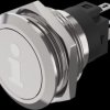 Vandal-proof pushbutton, silver, illuminated  (white), mounting Ø 22 mm, IP65/IP67, 82-6151.1A54.B004