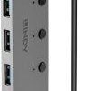 LINDY 43309 USB-Hub 4 porty USB-A USB 3.0 5 GBit/s indywidualne wyłączanie szary 4 Port USB 3.0 Hub mit Ein-/Ausschalter