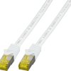Patch cable, RJ45 plug, straight to RJ45 plug, straight, Cat 6A, S/FTP, LSZH, 0.25 m, white, MK7001.0,25W