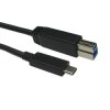 Kabel USB Złącze A USB C Złącze B USB B dł. 1m Przewód przedłużający USB USB 3.1 kolor: Czarny