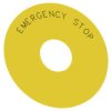 Etykieta Żółta Samoprzylepna 75Mm Do Otworów 22Mm Inskrypcja /Emergency Stop/...