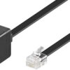 Extension cable, RJ12 plug, straight to RJ12 socket, straight, PVC, 3 m, black, 68263