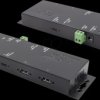 EX-1190HMVS-PD USB 3.0 4-port industrial hub, 3x A, 1x C, 15-kV ESD
