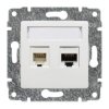 VENA Gniazdo telefoniczno-komputerowe bez ramki RJ45 kat. 5e nieekranowane + RJ11 510269