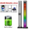 Wskaźnik wysterowania audio 40LED srebrny z wbudowaną baterią
