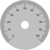 Scale disc, Ø 36 mm, 0-100, 270°, for shafts to 10 mm, 060.20.014