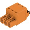 Pin header, 3 pole, pitch 5.08 mm, straight, orange, 1013690000