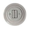 CERAMICZNY WŁĄCZNIK PODTYNKOWY DWUTOROWY KLAWISZOWY SZARY Z RAMKĄ 2WP02AG KL