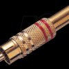 RCA connector, gold, red ring, for Ø 6 mm