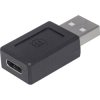 Manhattan 354653 USB Adapter 1x USB-A to 1x USB-C socket duplex use adaptor