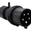 Wtyczka Siłowa Czarna 32A 5P - Bolców Estradowa F7.0160