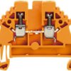 Through terminal block, screw connection, 0.5-4.0 mm², 2 pole, 24 A, 6 kV, orange, 1023760000