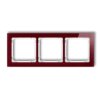 DECO Ramka 3 potrójna uniwersalna - efekt szkła (ramka: bordowa: spód: biały) bordowy 14-0-DRS-3 KARLIK