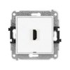ICON Mechanizm gniazda pojedynczego HDMI 2.0, bez pola opisowego biały IHDMIBO-3