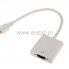 Złącze adapter wt. MINI HDMI do VGA+ AUDIO biały
