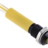 Lampka kontrolna do montażu panelowego 24V dc, Żółta 8mm LED Końcówka lutownicza RS PRO
