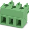 Socket header, 3 pole, pitch 5.08 mm, straight, green, 1836082