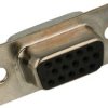 Gniazdo; D-Sub; Canon 15p; 15 torów; na przewód; proste; 3 rzędowe; czarny; plastik; skręcane; RoHS