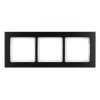DECO Ramka uniwersalna potrójna - aluminium szczotkowane (ramka: czarna spód: biały) 12-0-DRA-3