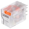 Przekaźnik mocy 24V ac DPDT Phoenix Contact, montaż PCB 158Ω Wciskane