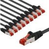 Cat 6 Kabel Krosowy, S/Ftp (Pimf), 3 M, Czarny, Zestaw 10 - Długość Kabla 3 M