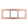 DECO Ramka uniwersalna potrójna - aluminium szczotkowane (ramka: kolor miedziany spód: biały) 9-0-DRA-3