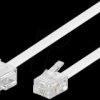 6p4c plug to 8p4c plug, 6 m, white